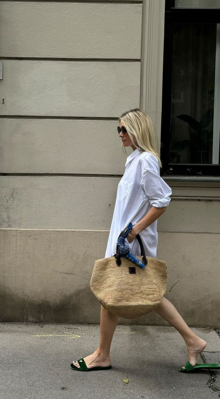 the ideal Italien Oxford-Shirt-Dress, bright white