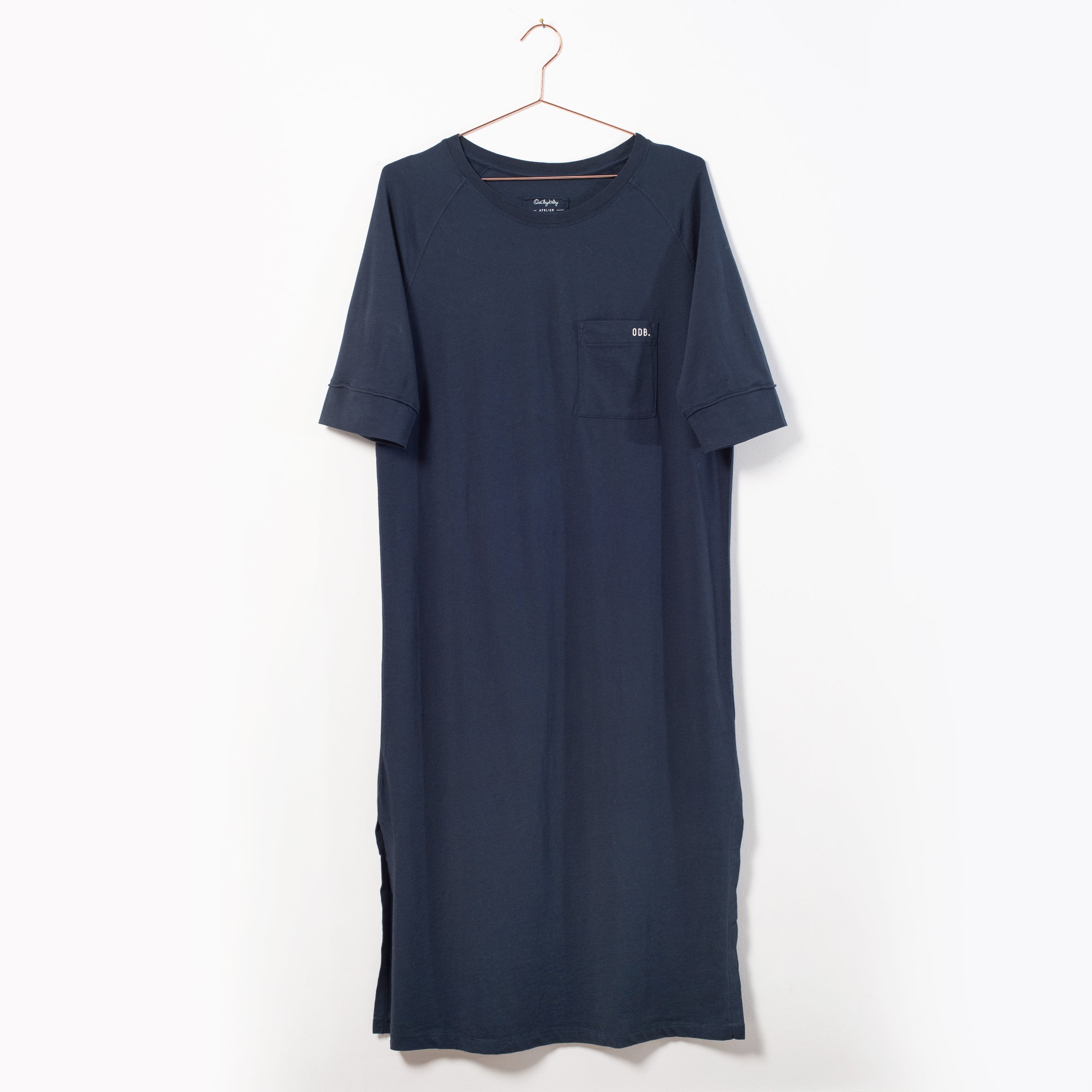 SALE - Shirt-Dress with pocket, navy blue