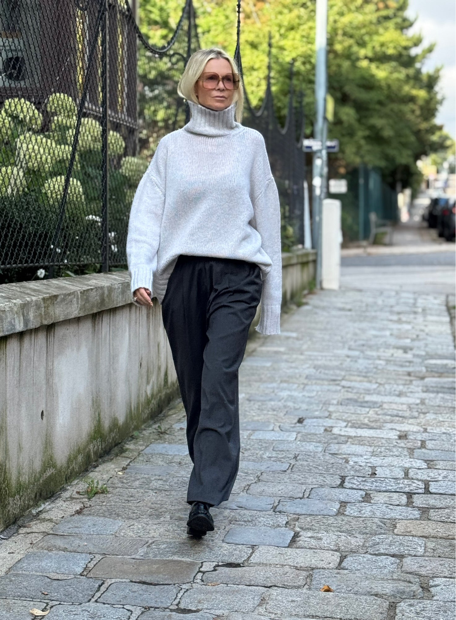 Turtleneck-Pullover, Silver Bird