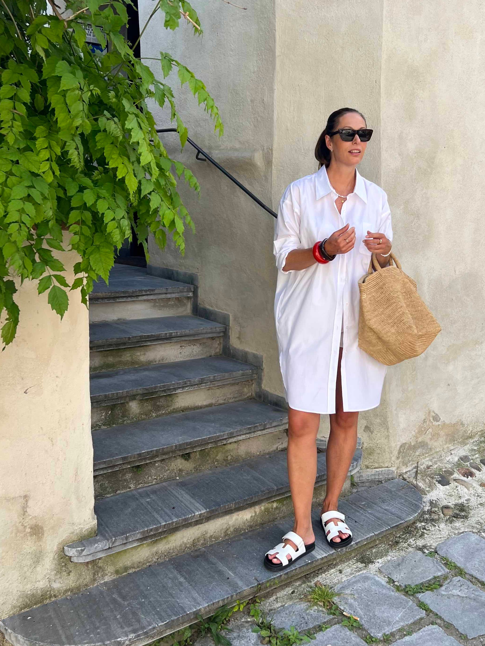 the ideal Italien Oxford-Shirt-Dress, bright white