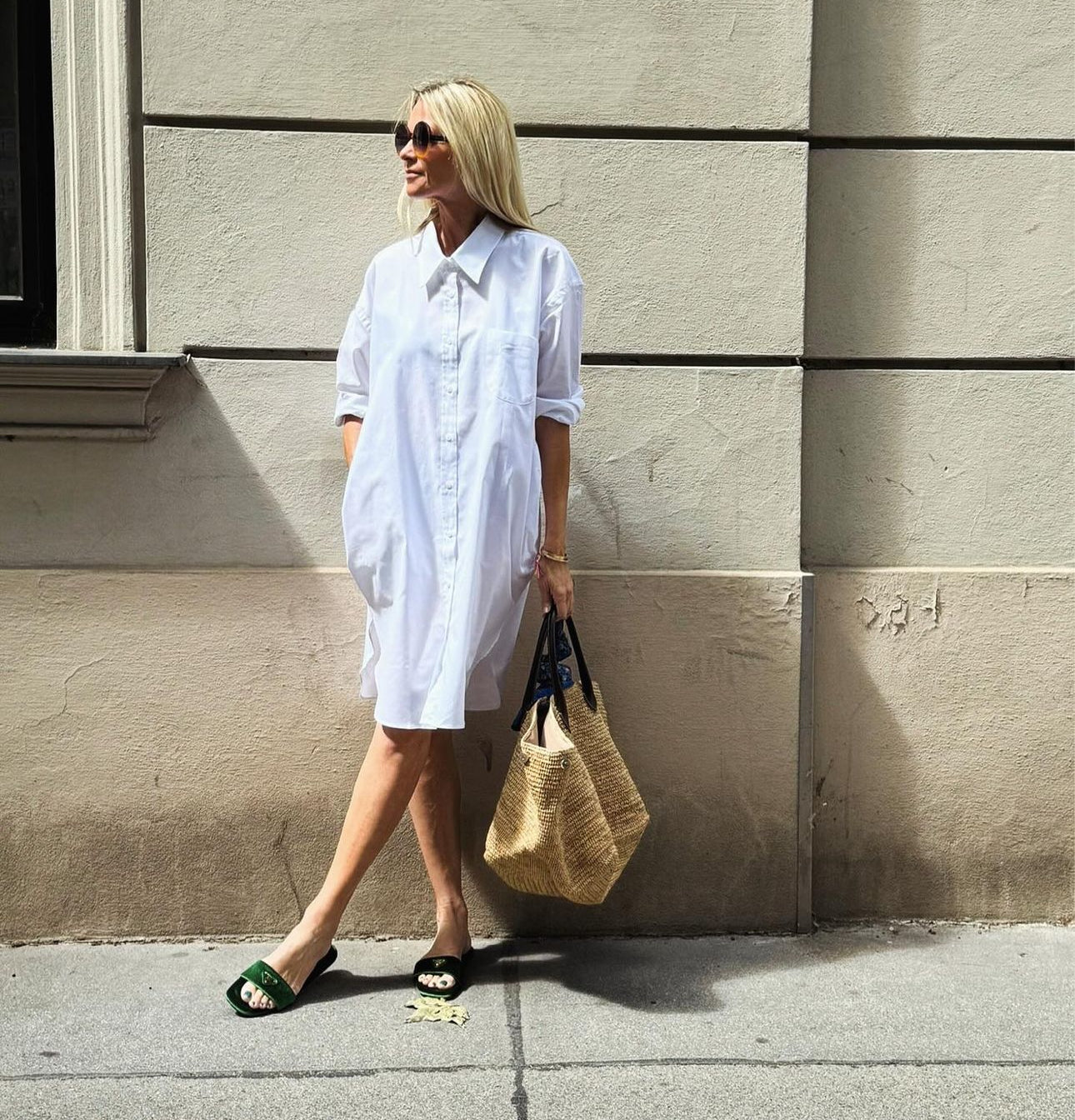 the ideal Italien Oxford-Shirt-Dress, bright white