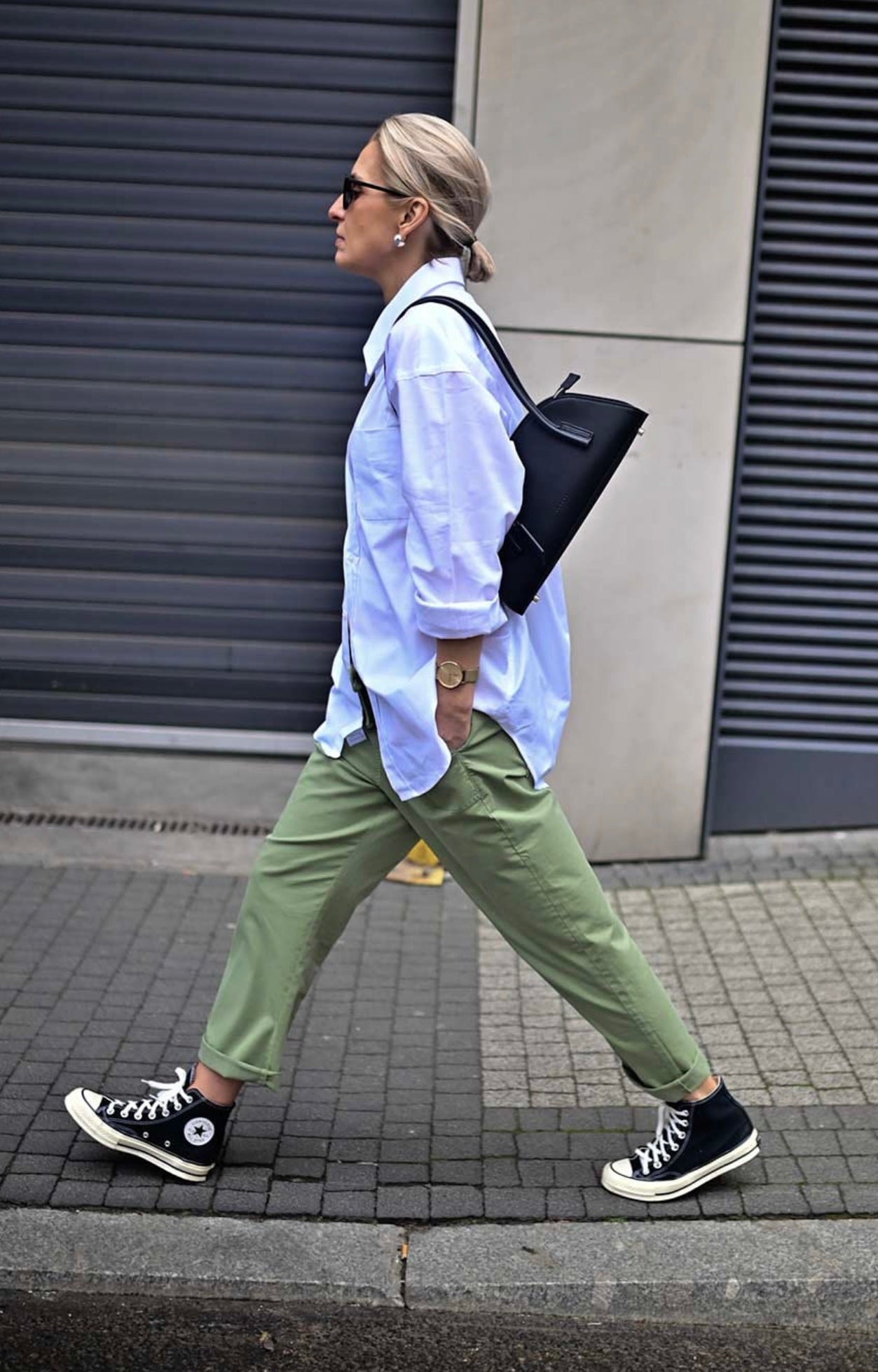 easy Chino-Pant aus Cotton-Tencel-Stretch, Green Olive