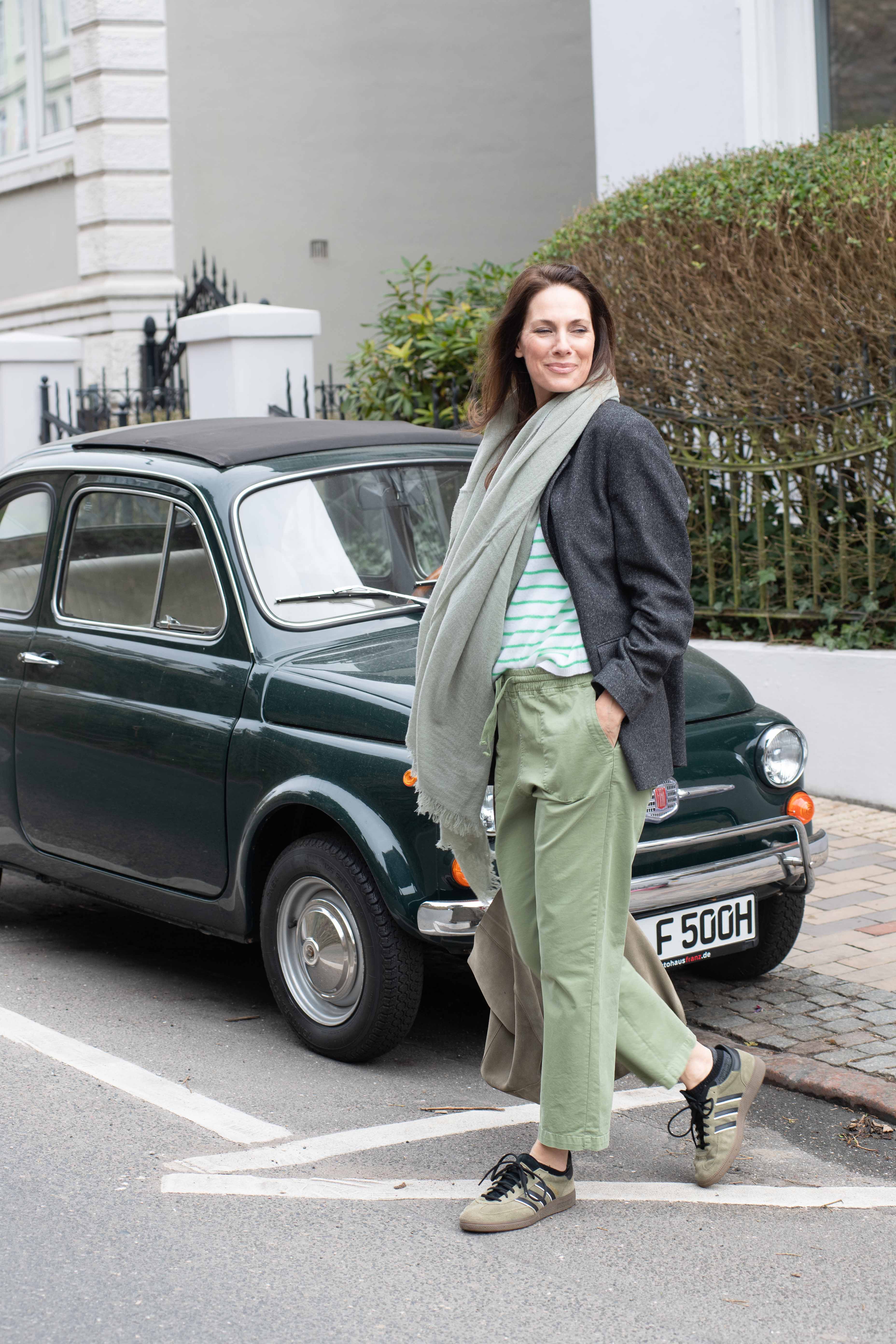 easy Chino-Pant aus Cotton-Tencel-Stretch, Green Olive
