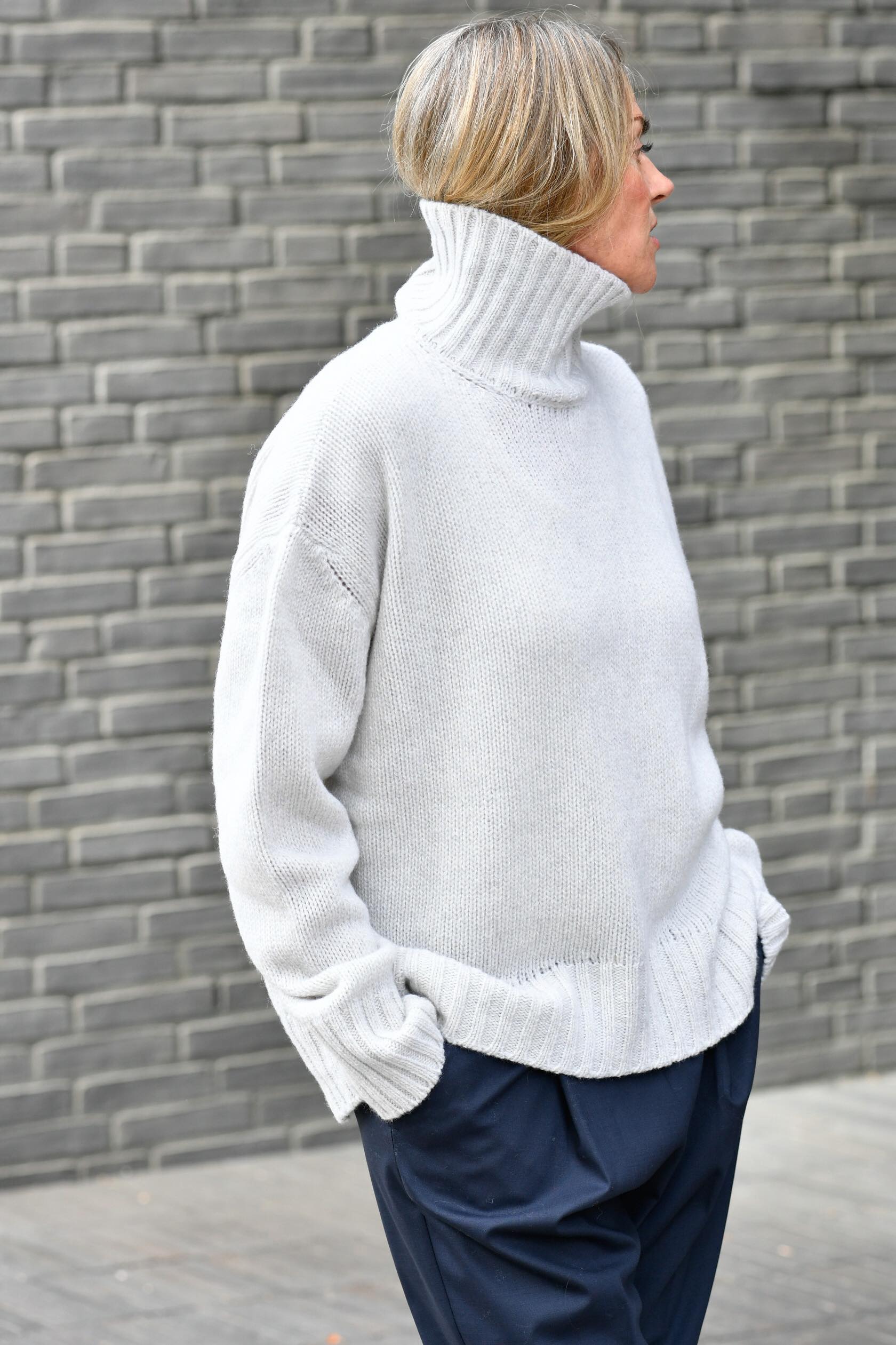 Turtleneck-Pullover, Silver Bird