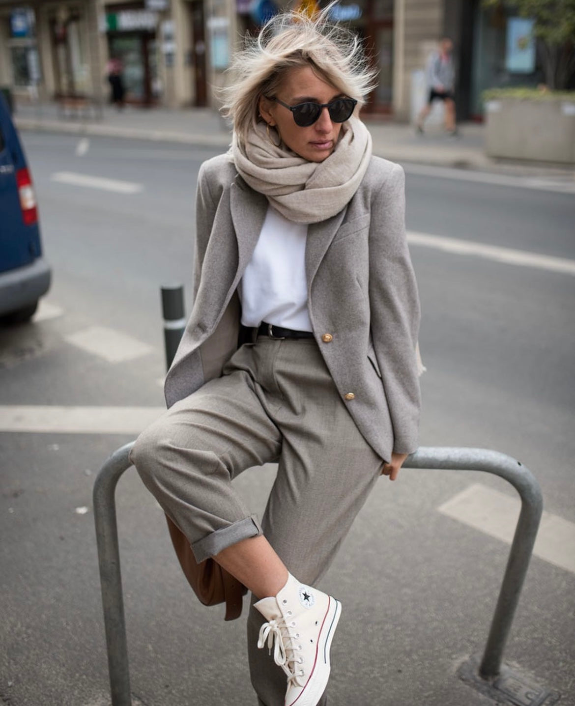 leichtes Plaid aus Cashmere/Merino, light grey