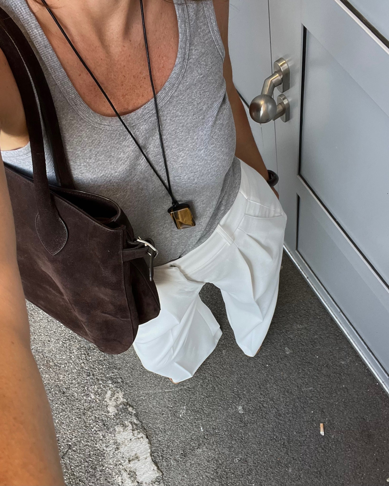 iconic Tanktop gerippt, grey Melange