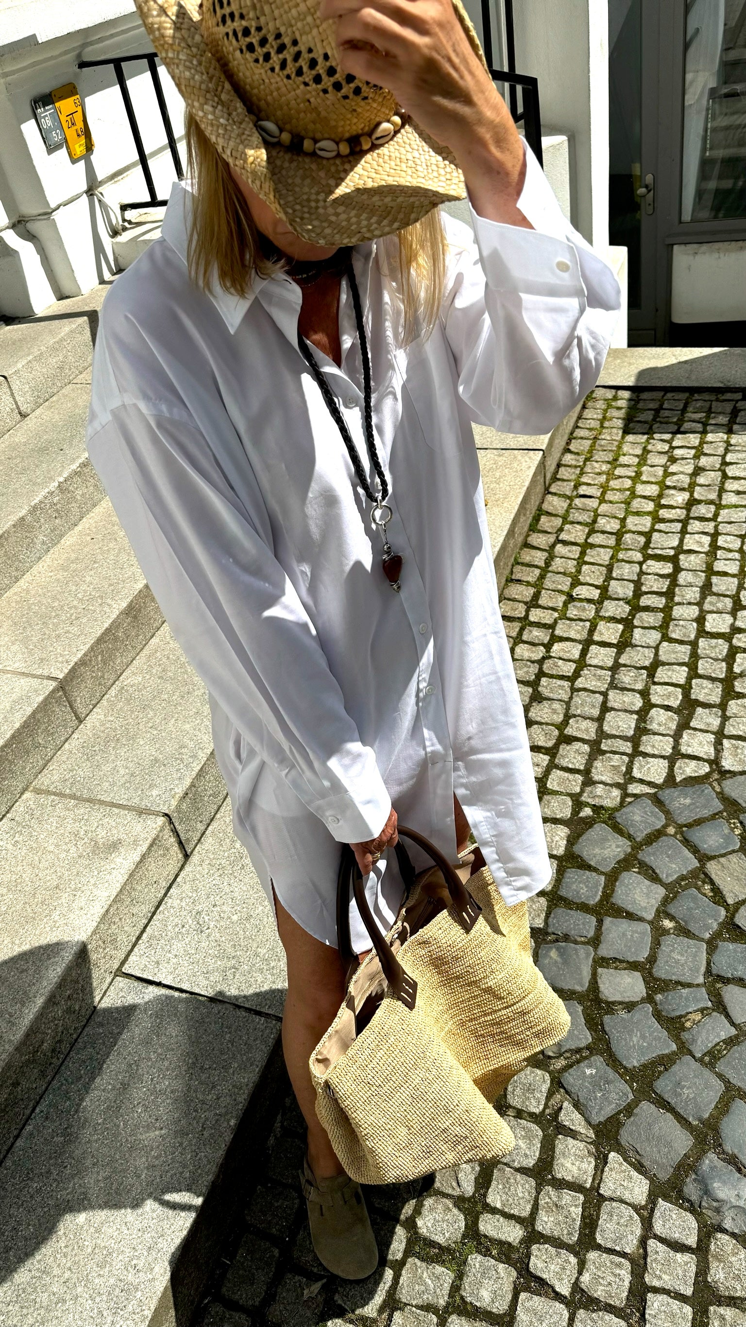 the ideal Italien Oxford-Shirt-Dress, bright white
