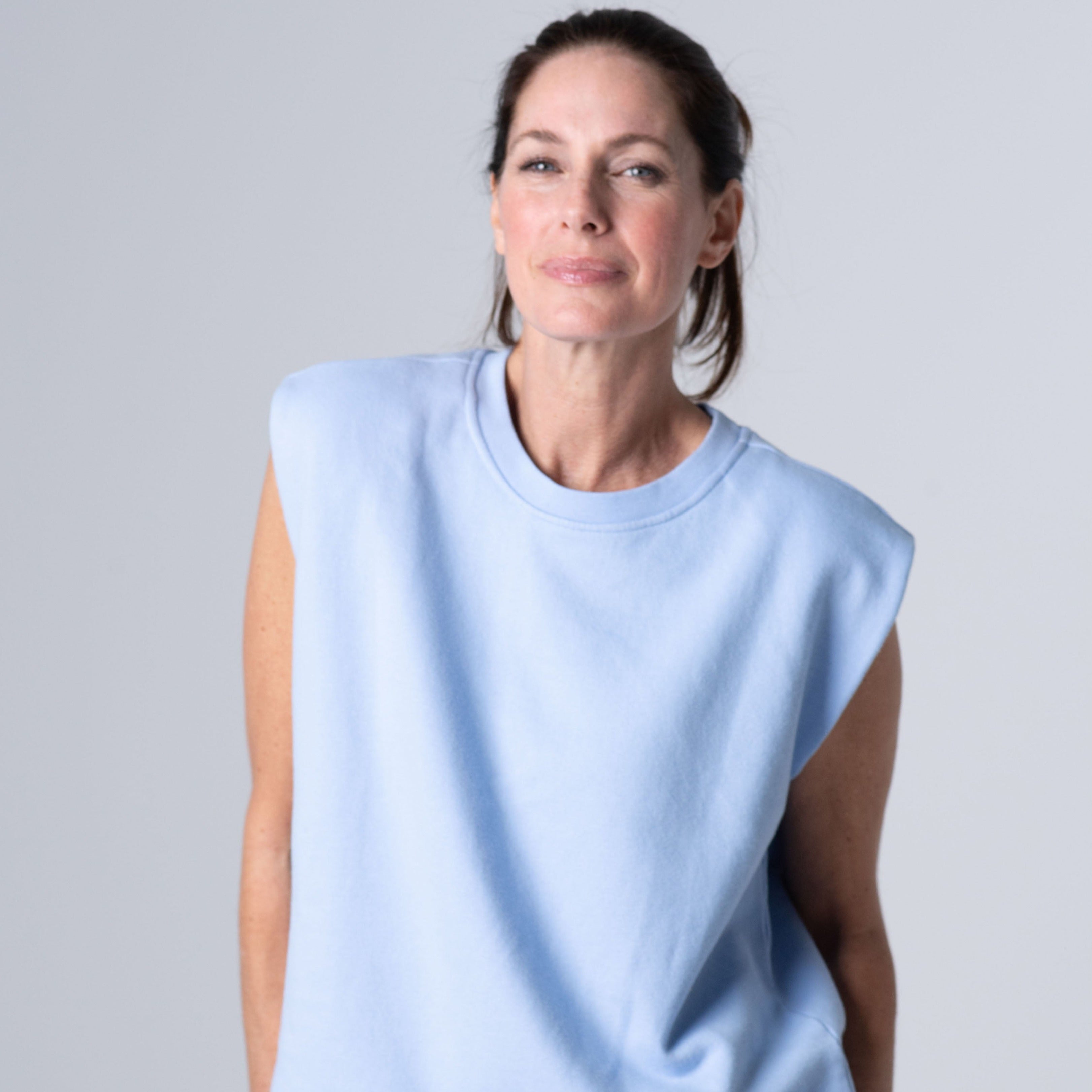 SALE - sleeveless Crew-Sweater, Baby Boy Blue