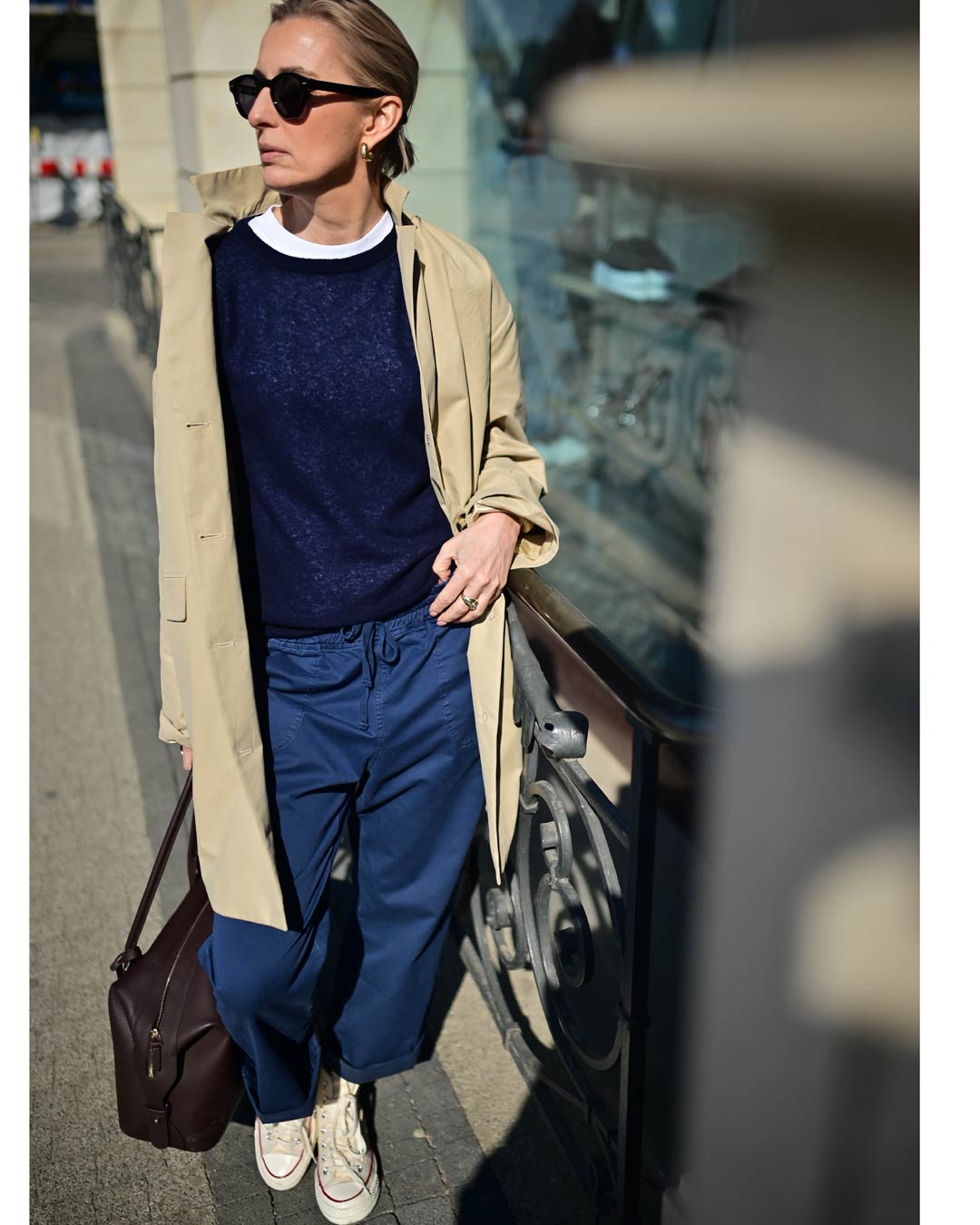 easy Chino-Pant aus Cotton-Tencel-Stretch, Navy