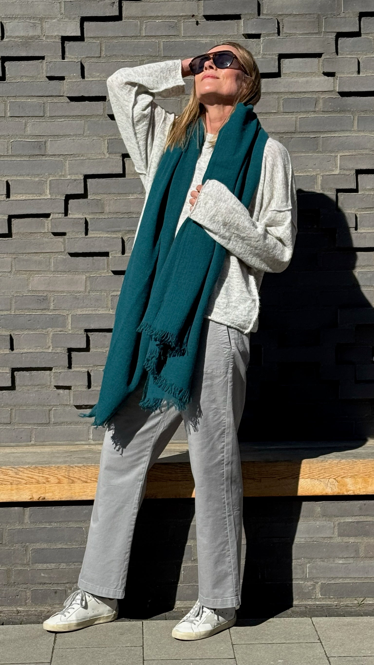 leichtes Plaid aus Cashmere-Merino, Deep Lake