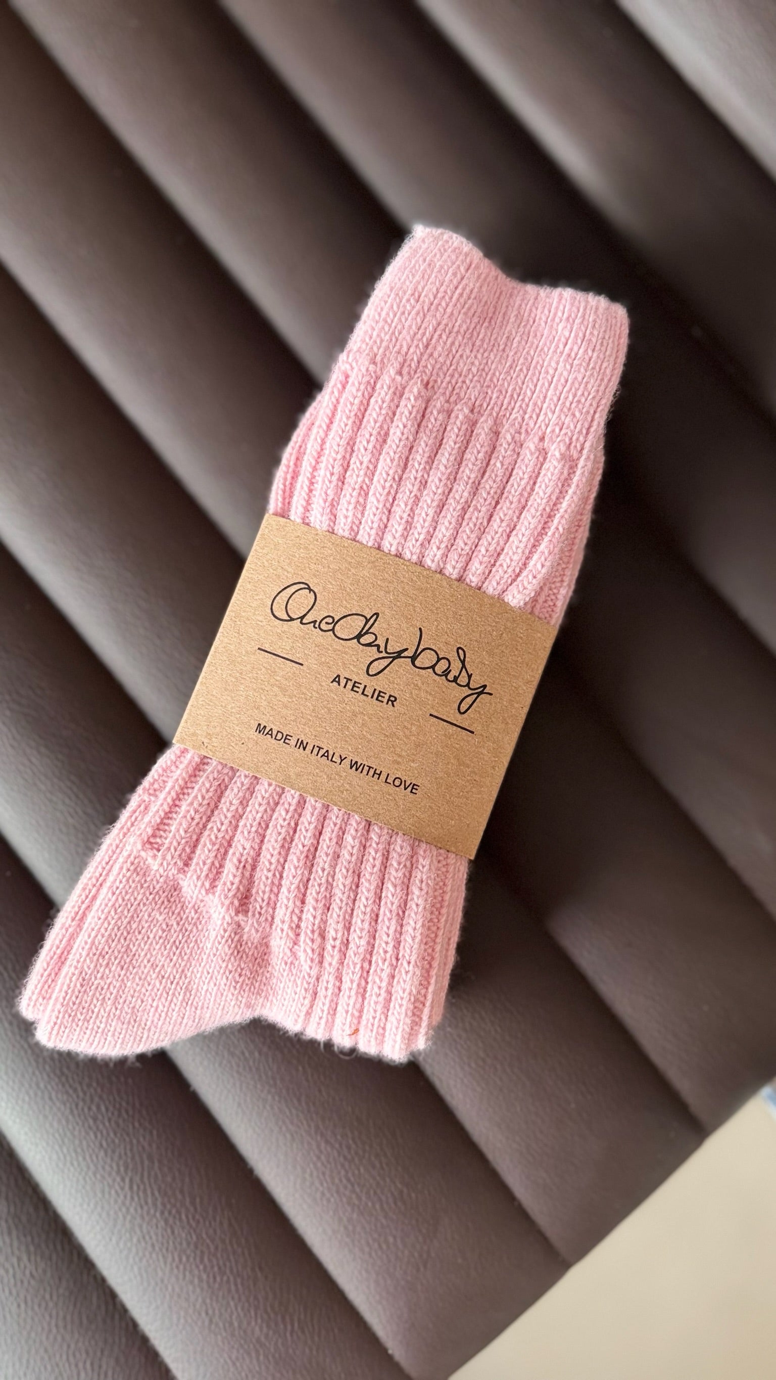 cozy knitted Socks aus Cashmix, Rose Blossom