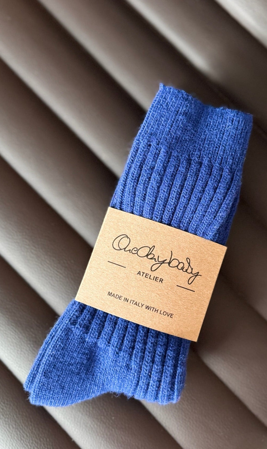 cozy knitted Socks aus Cashmix, Royalblue