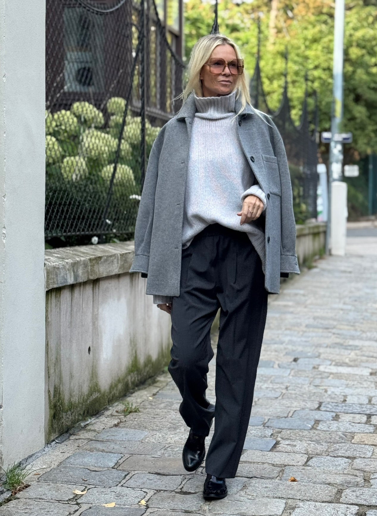 luxuriöses Shirt-Jacket, Flanel Grey Melange