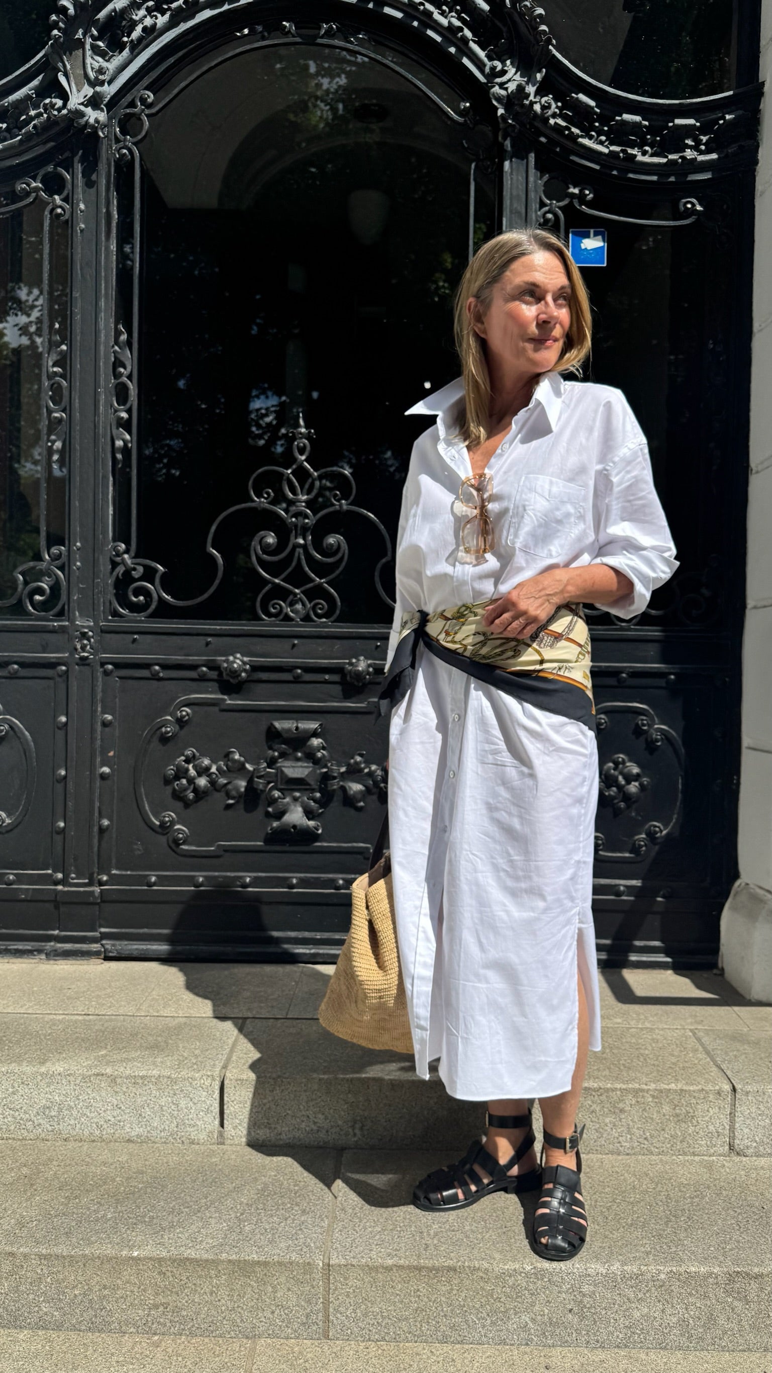 Long Italian Oxford-Shirt-Dress, Bright White