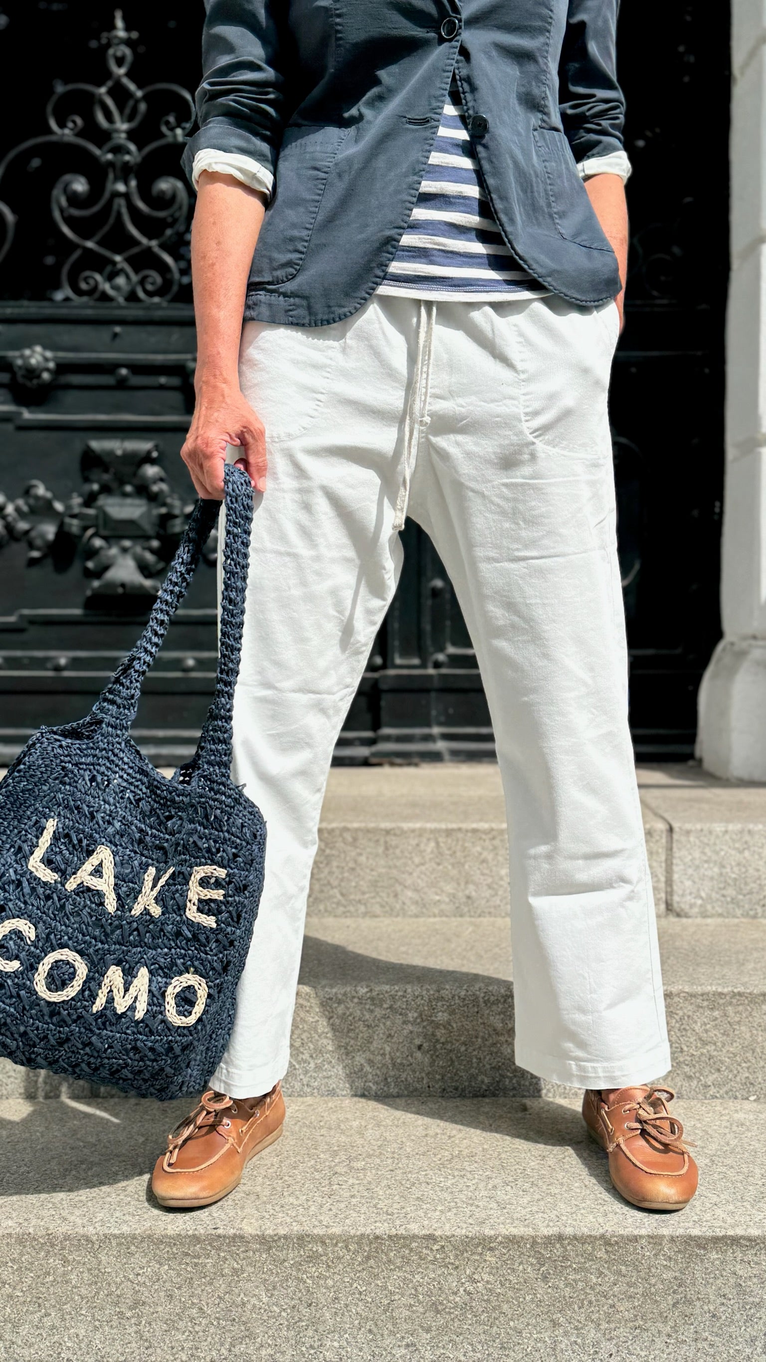 easy Chino-Pant aus Cotton-Tencel-Stretch, Chalk White