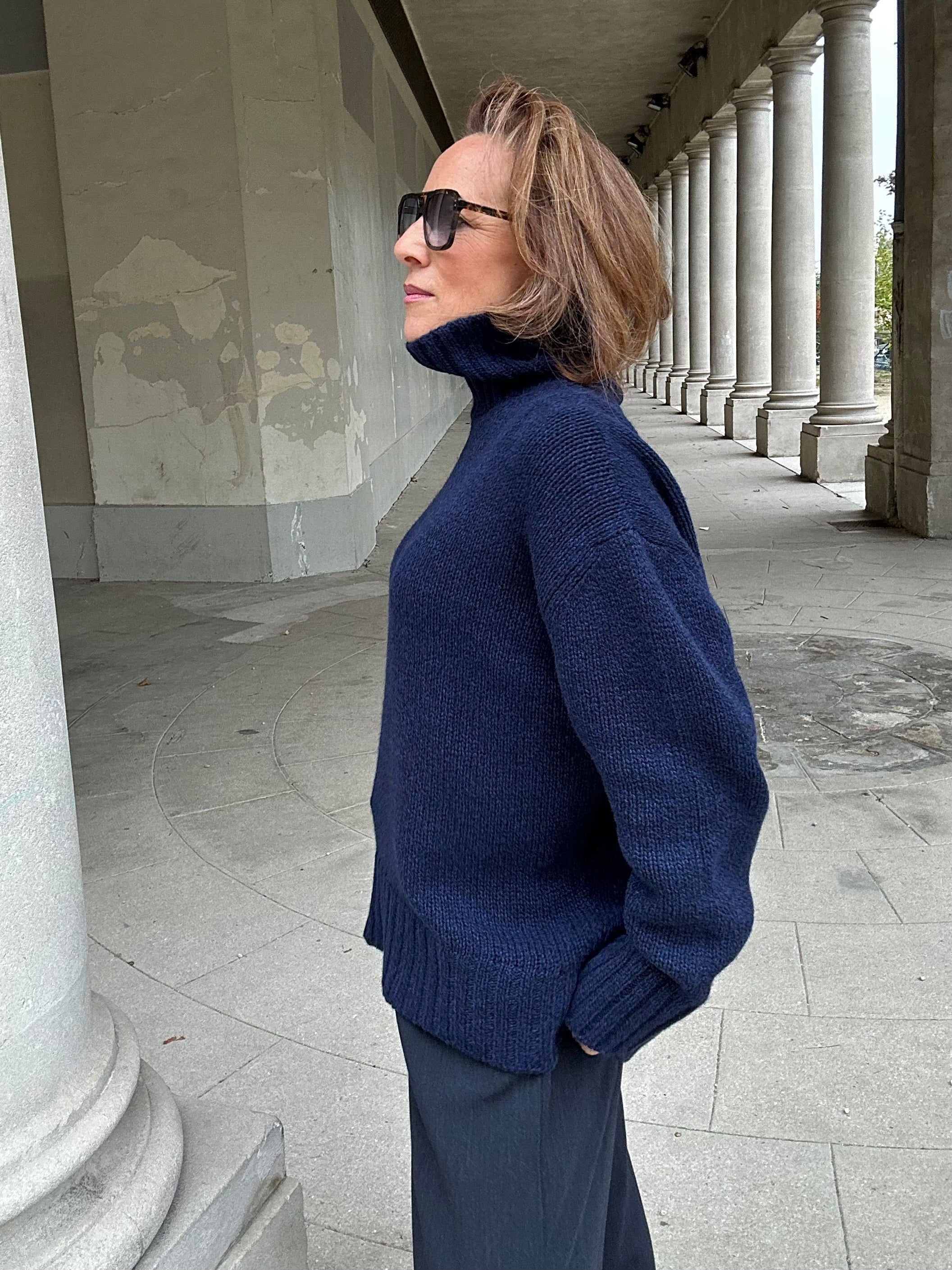 Turtleneck-Pullover, Marine Melange