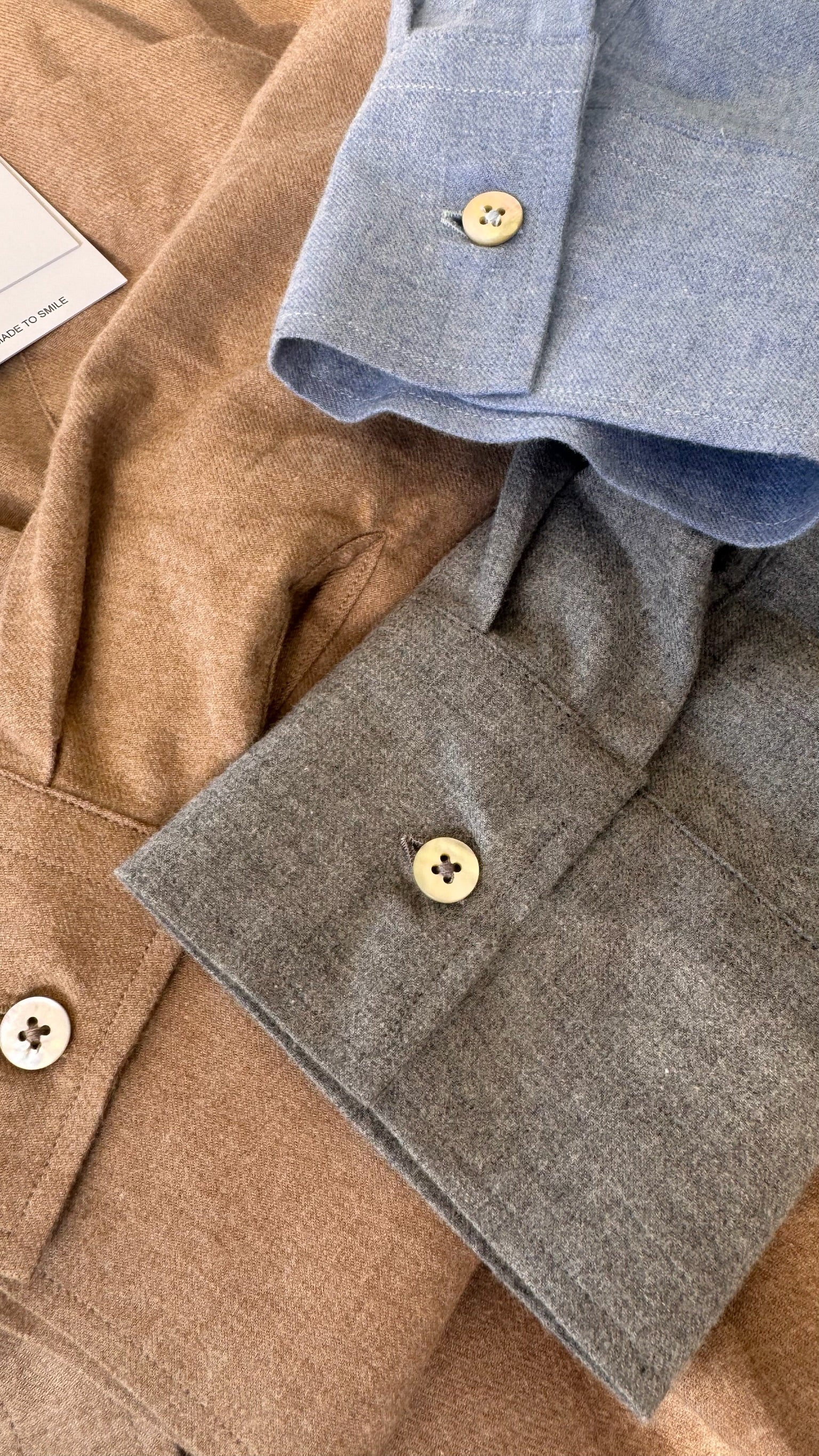 Italian Flannel-Shirt, Light Grey Melange