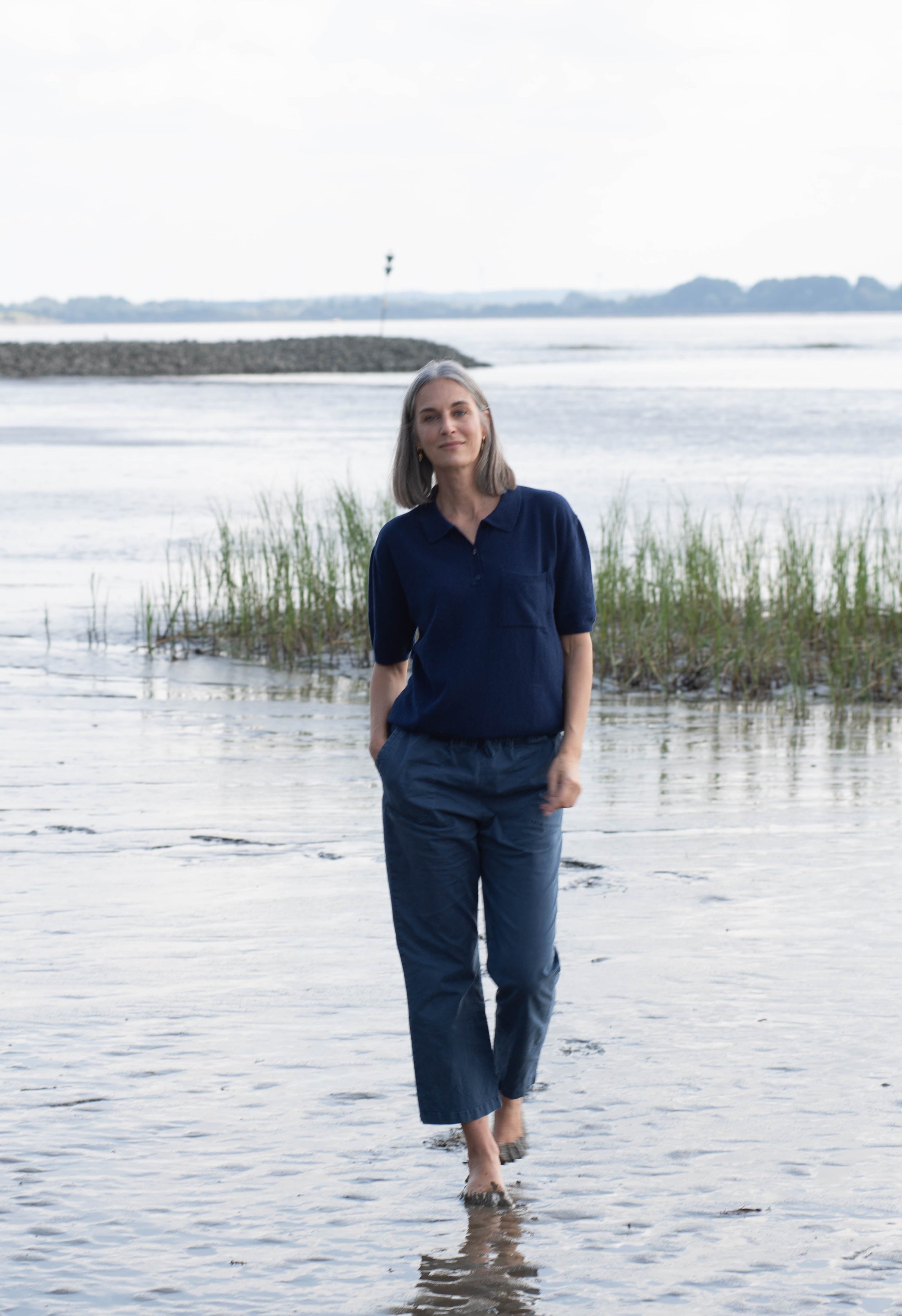 easy Chino-Pant aus Cotton-Tencel-Stretch, Navy