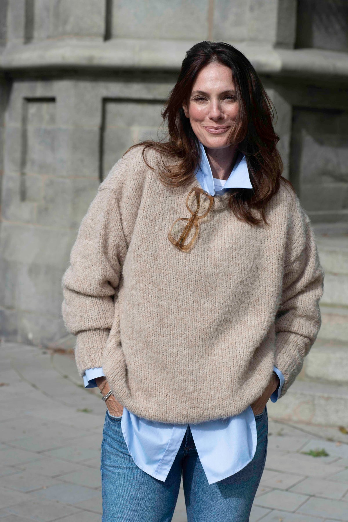 oversized Alpaka-Pullover, toffee