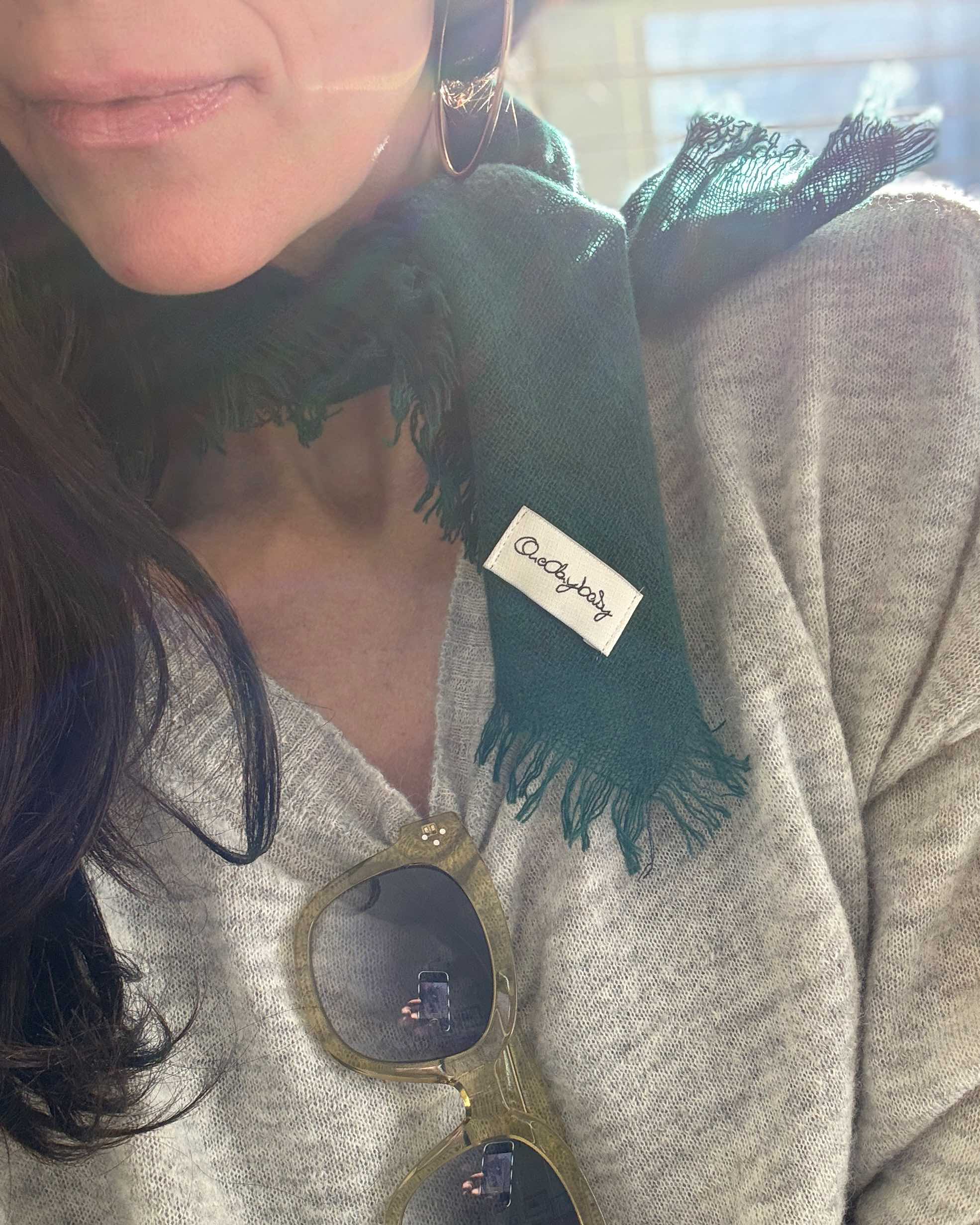 leichtes Bandana-Tuch aus Cashmere-Merino, Royal Green