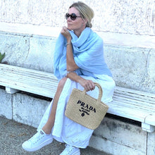 Lade das Bild in den Galerie-Viewer, leichtes Plaid aus Cashmere/Merino, ice water
